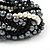 Chunky Black/Grey/White Beaded Braided Flex Bracelet - up to 22cm Length - view 4