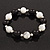 Black/ White Ceramic Bead Flex Bracelet - 21cm Length - view 2
