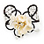 Light Cream Shell 'Flower' Wired Cuff Bracelet - Adjustable - view 2