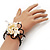 Light Cream Shell 'Flower' Wired Cuff Bracelet - Adjustable - view 4