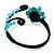 Turquoise Beaded 'Flower' Flex Bangle Bracelet - Adjustable - view 4