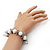 Chunky Faux Pearl With Triangular Bead Flex Bracelet - 22cm Length - view 3