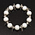 Chunky Faux Pearl With Triangular Bead Flex Bracelet - 22cm Length - view 4