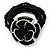 Black/White Glass Bead 'Rose' Flex Bracelet - up to 22cm Length - view 4