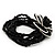Black/White Glass Bead 'Rose' Flex Bracelet - up to 22cm Length - view 8