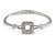 Stylish Diamante 'Buckle' Bracelet In Rhodium Plated Metal - 17cm Length - view 9