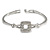 Stylish Diamante 'Buckle' Bracelet In Rhodium Plated Metal - 17cm Length - view 10
