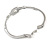 Stylish Diamante 'Buckle' Bracelet In Rhodium Plated Metal - 17cm Length - view 12