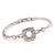 Stylish Diamante 'Buckle' Bracelet In Rhodium Plated Metal - 17cm Length - view 7