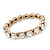 Clear Glass Crystal Flex Bracelet In Gold Finish - 18cm Length - view 8