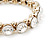 Clear Glass Crystal Flex Bracelet In Gold Finish - 18cm Length - view 5
