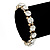 Clear Glass Crystal Flex Bracelet In Gold Finish - 18cm Length - view 2