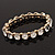 Clear Glass Crystal Flex Bracelet In Gold Finish - 18cm Length - view 6
