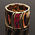 Wide Geometric Pattern Stretch Bracelet In Goldtone Metal - Up to 19cm Length - view 2
