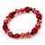 Red Glass 'Ladybug' And Faceted Bead Flex Bracelet - 20cm Length - view 6
