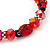 Red Glass 'Ladybug' And Faceted Bead Flex Bracelet - 20cm Length - view 4