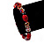 Red Glass 'Ladybug' And Faceted Bead Flex Bracelet - 20cm Length - view 3