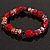 Red Glass 'Ladybug' And Faceted Bead Flex Bracelet - 20cm Length - view 2
