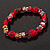 Red Glass 'Ladybug' And Faceted Bead Flex Bracelet - 20cm Length - view 5