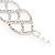 Bridal Clear Diamante Bracelet In Silver Plated Metal - 17cm Length - view 8