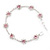 Pink/Clear Swarovski Crystal Floral Bracelet In Rhodium Plated Metal - 17cm Length - view 2