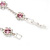 Pink/Clear Swarovski Crystal Floral Bracelet In Rhodium Plated Metal - 17cm Length - view 9
