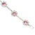 Pink/Clear Swarovski Crystal Floral Bracelet In Rhodium Plated Metal - 17cm Length - view 5