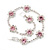 Pink/Clear Swarovski Crystal Floral Bracelet In Rhodium Plated Metal - 17cm Length - view 11
