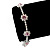 Pink/Clear Swarovski Crystal Floral Bracelet In Rhodium Plated Metal - 17cm Length - view 4