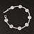 Pink/Clear Swarovski Crystal Floral Bracelet In Rhodium Plated Metal - 17cm Length - view 8