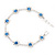 Violet Blue/Clear Swarovski Crystal Floral Bracelet In Rhodium Plated Metal - 17cm Length - view 9