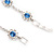 Violet Blue/Clear Swarovski Crystal Floral Bracelet In Rhodium Plated Metal - 17cm Length - view 7