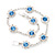Violet Blue/Clear Swarovski Crystal Floral Bracelet In Rhodium Plated Metal - 17cm Length - view 12