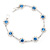 Violet Blue/Clear Swarovski Crystal Floral Bracelet In Rhodium Plated Metal - 17cm Length - view 3