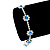 Violet Blue/Clear Swarovski Crystal Floral Bracelet In Rhodium Plated Metal - 17cm Length - view 4