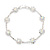 AB/Clear Swarovski Crystal Floral Bracelet In Rhodium Plated Metal - 17cm Length - view 2
