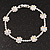 AB/Clear Swarovski Crystal Floral Bracelet In Rhodium Plated Metal - 17cm Length - view 5