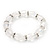 Transparent Glass Bead With Clear Crystals Silver Rings Flex Bracelet - 18cm Length - view 4