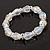 Transparent Glass Bead With Clear Crystals Silver Rings Flex Bracelet - 18cm Length - view 3