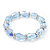Light Blue Glass Bead With Clear Crystals Silver Rings Flex Bracelet - 18cm Length - view 7