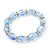 Light Blue Glass Bead With Clear Crystals Silver Rings Flex Bracelet - 18cm Length - view 6