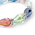 Multicoloured Glass Bead With Clear Crystals Silver Rings Flex Bracelet - 18cm - view 5
