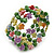 Acrylic Flower Bead Coil Flex Bracelet (Light Green) - Adjustable - view 3