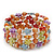 Acrylic Flower Bead Coil Flex Bracelet (Orange) - Adjustable - view 3