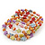 Acrylic Flower Bead Coil Flex Bracelet (Orange) - Adjustable - view 5