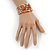 Acrylic Flower Bead Coil Flex Bracelet (Orange) - Adjustable - view 4