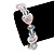 Light Pink/Transparent Heart & Faceted Bead Flex Bracelet - 18cm Length - view 2