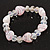 Light Pink/Transparent Heart & Faceted Bead Flex Bracelet - 18cm Length - view 5