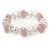 Light Pink/Transparent Heart & Faceted Bead Flex Bracelet - 18cm Length - view 6