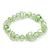 Pale Green/White Heart & Faceted Bead Flex Bracelet - 18cm Length - view 3